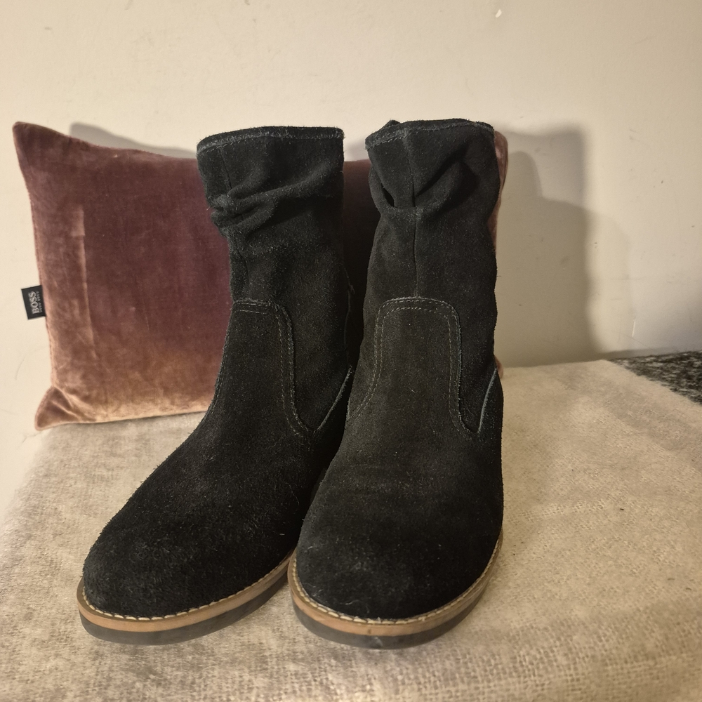Lucca Lane Carol Sue Black Suede Ankle Western Boots Sz 9.5M